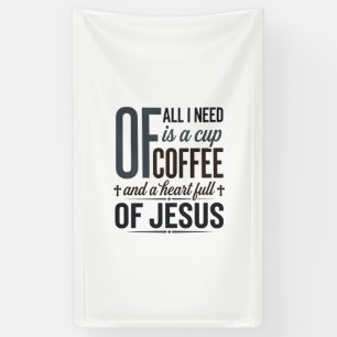 Christliches Kaffee-Jesus-Zitat Vintage-Shirt-Desi Banner