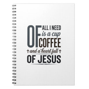 Christliches Kaffee-Jesus-Zitat Vintage-Shirt-Desi Notizblock