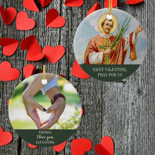 Christliches katholisches Foto St. Valentinstag Keramik Ornament