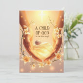 Christliches Kind der Babydusche Einladung (Stehend Vorderseite)