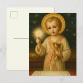 Christliches Kind mit Eucharistischer Weihnachtska Postkarte (Vorne/Hinten)