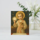 Christliches Kind mit Eucharistischer Weihnachtska Postkarte (Stehend Vorderseite)