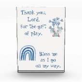 Christliches Kindergebet Blau | Fotoblock (Vorderseite)