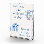 Christliches Kindergebet Blau | Fotoblock (Rechts)