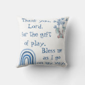 Christliches Kindergebet Blau | Kissen (Rückseite)