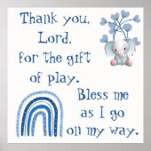 Christliches Kindergebet Blau | Poster (Vorne)