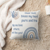 Christliches Kindergebet Blau & Weiß | Kissen (Decke)