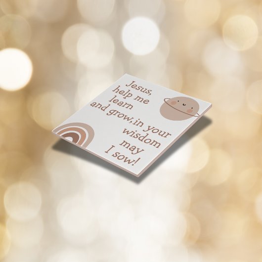 Christliches Kindergebet Brown & White | Fliese