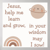 Christliches Kindergebet Brown & White | Poster (Vorne)