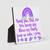 Christliches Kindergebet Lila & rosa | Fotoplatte (Vorderseite)