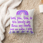 Christliches Kindergebet Lila & rosa | Kissen (Decke)