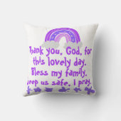 Christliches Kindergebet Lila & rosa | Kissen (Rückseite)