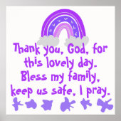 Christliches Kindergebet Lila & rosa | Poster (Vorne)