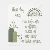 Christliches Kindergebet Olive Green | Fleecedecke (Vorderseite)