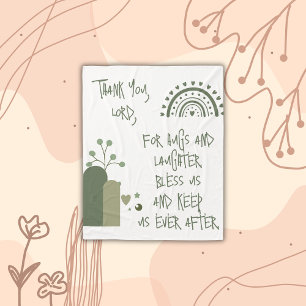 Christliches Kindergebet Olive Green   Fleecedecke