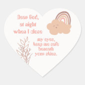 Christliches Kindergebet Rosa | Herz-Aufkleber (Vorderseite)