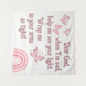 Christliches Kindergebet Rosa | Wandteppich (Vorderseite (Horizontal))