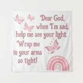 Christliches Kindergebet Rosa | Wandteppich (Vorderseite)