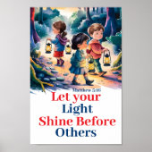 Christliches Kinderzimmer leuchten lass Poster (Vorne)