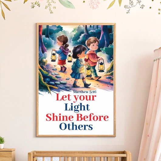 Christliches Kinderzimmer leuchten lass Poster
