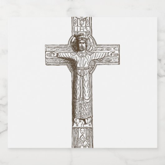 Christliches Klassikkreuz Bierflaschenetikett (Einzelnes Label)