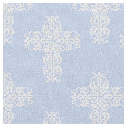 Christliches Korbwein auf blauem Damast-Muster Stoff (Nahaufnahme)