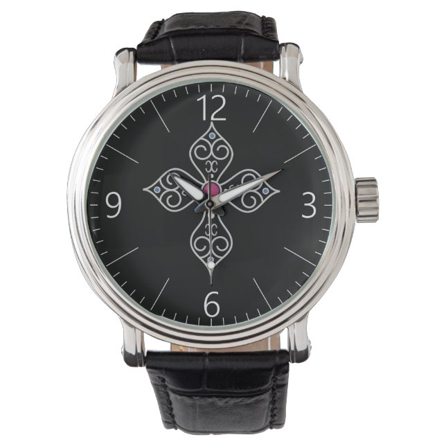 Christliches Kreuz Armbanduhr (Vorderseite)