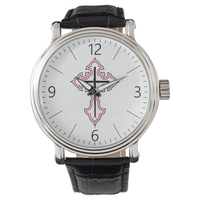 Christliches Kreuz Armbanduhr (Vorderseite)