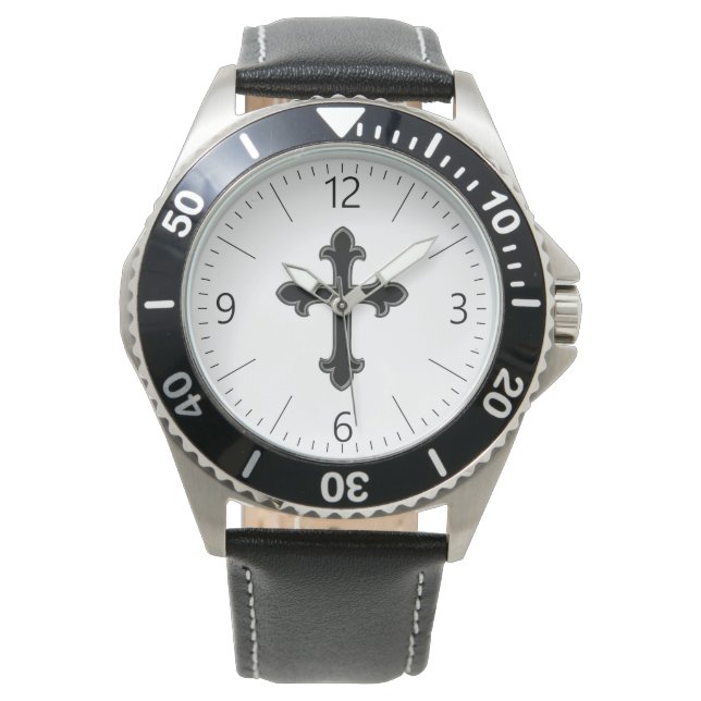 Christliches Kreuz Armbanduhr (Vorderseite)