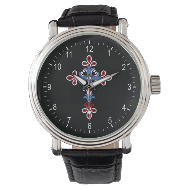 Christliches Kreuz Armbanduhr (Vorderseite)