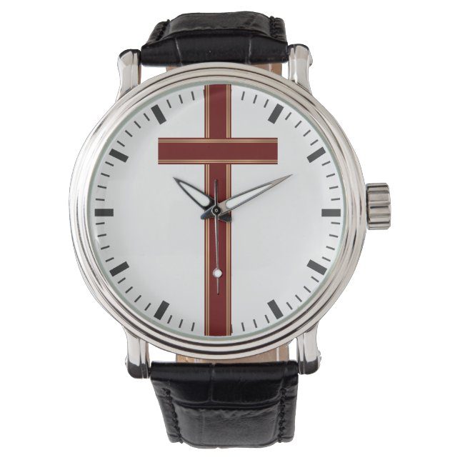 Christliches Kreuz Armbanduhr (Vorderseite)