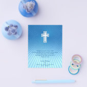 Christliches Kreuz auf blauem Hintergrund Flyer (Einzeln)