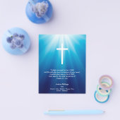 Christliches Kreuz auf blauem Hintergrund Flyer (Einzeln)