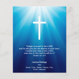 Christliches Kreuz auf blauem Hintergrund Flyer