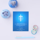 Christliches Kreuz auf blauem Hintergrund Flyer (Einzeln)