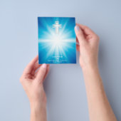 Christliches Kreuz auf blauem Hintergrund Flyer (Gruppe)