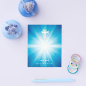 Christliches Kreuz auf blauem Hintergrund Flyer (Einzeln)