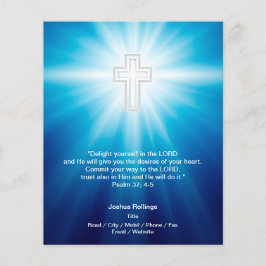 Christliches Kreuz auf blauem Hintergrund Flyer
