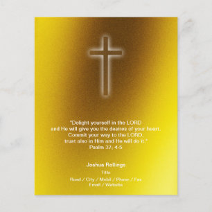 Christliches Kreuz auf Goldbasis Flyer