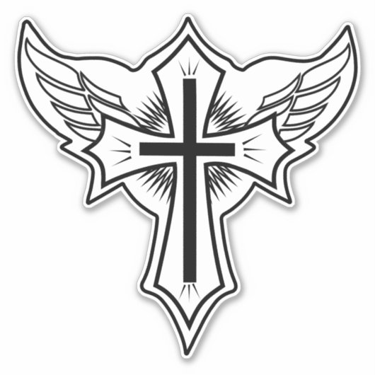 Christliches Kreuz Aufkleber (Vorderseite)