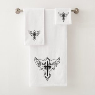 Christliches Kreuz Badhandtuch Set