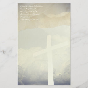 Christliches Kreuz Briefpapier Auf Wolken