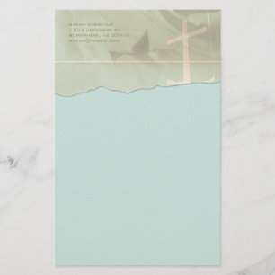 Christliches Kreuz Briefpapier zerrissene Kante au