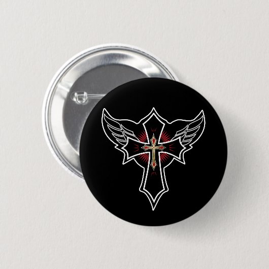 Christliches Kreuz Button (Vorne & Hinten)