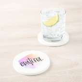 Christliches Kreuz Dankbarkeit Typografie Sandston Getränkeuntersetzer (Seite)