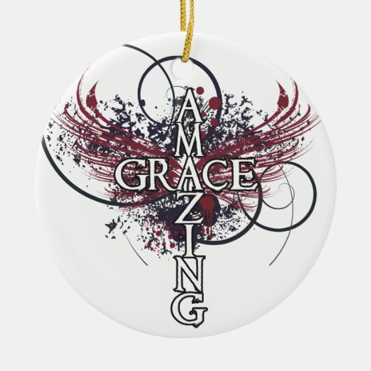 Christliches Kreuz der fantastischen Anmut Keramikornament (Vorne)