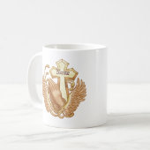 Christliches Kreuz der Gebet-Hände Kaffeetasse (Vorderseite Links)