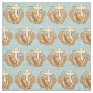 Christliches Kreuz der Gebet-Hände Stoff
