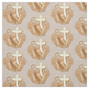 Christliches Kreuz der Gebet-Hände Stoff