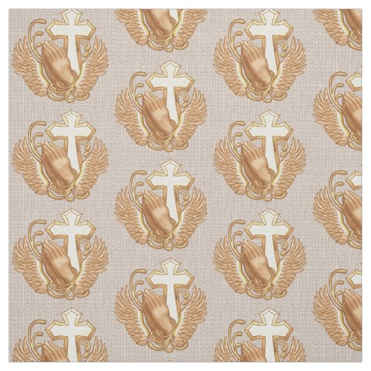 Christliches Kreuz der Gebet-Hände Stoff (Muster)